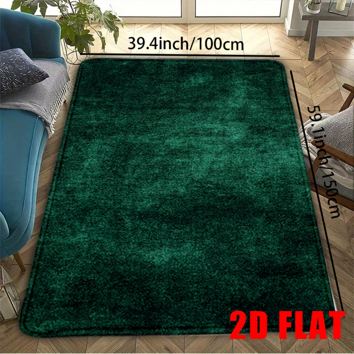 TEMU 2d Flat, 2d Flat Mat 1pc, Bathroom Anti-slip Mat With Plush Texture, Durable Backing For Safety, Ideal For Bathroom Use, Suitable For Indoor And