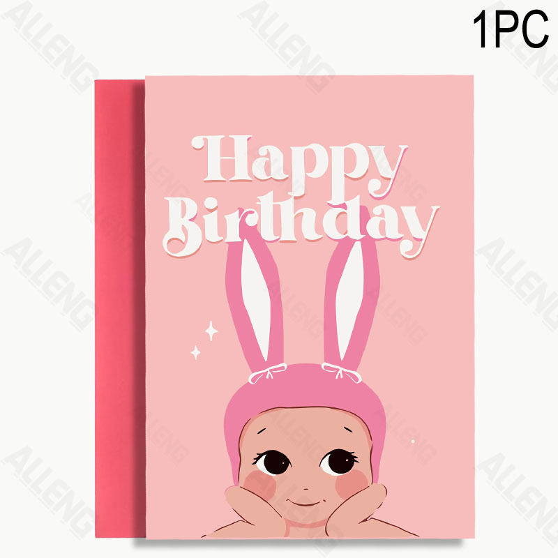 TEMU 1pc Birthday Cards With Envelopes Assorted Designs For Christmas & New Year Greetings