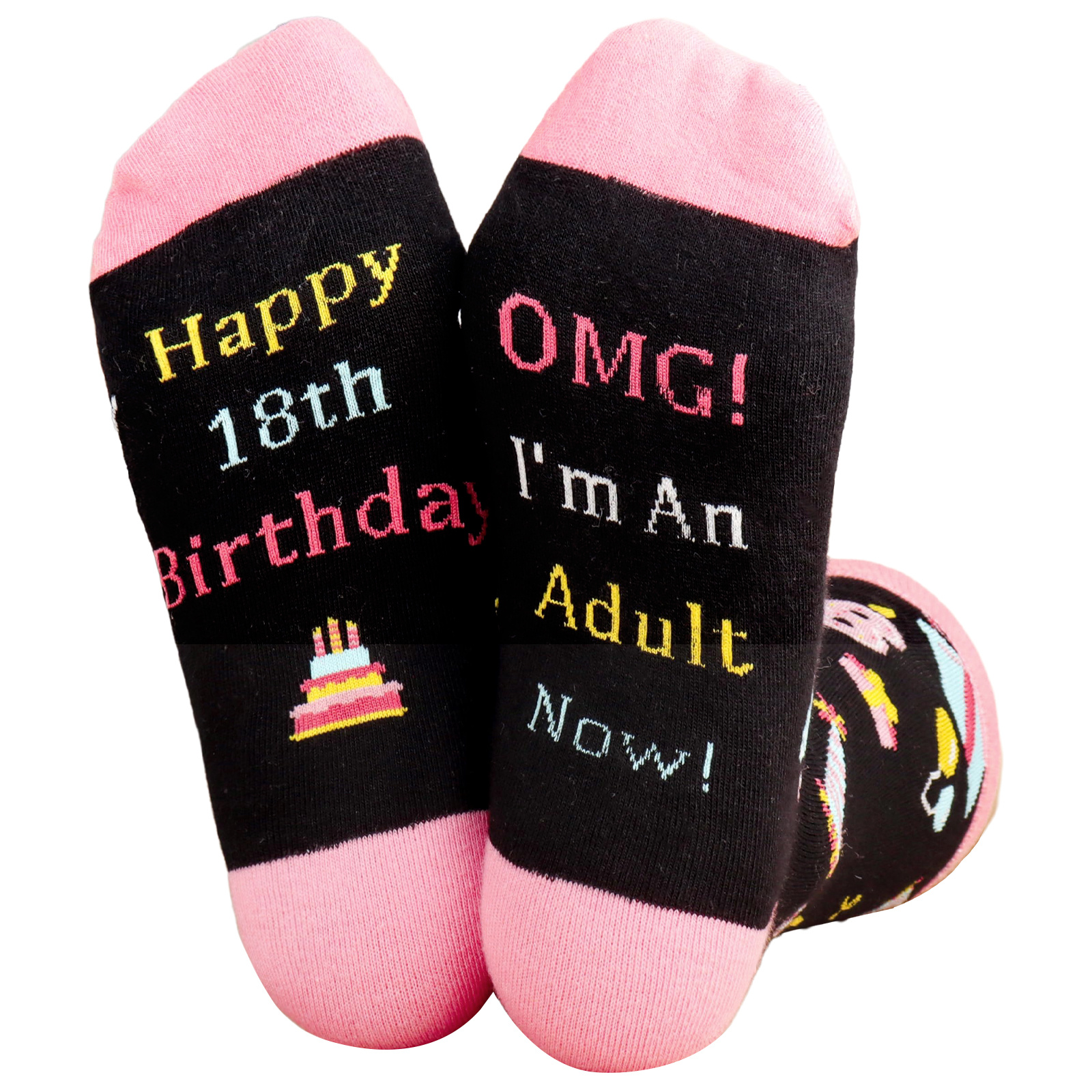 TEMU 1 Paire de Chaussettes Fantaisie 18e Anniversaire pour Femme, Chaussettes Amusantes et Originales, Chaussettes 18e Anniversaire, Cadeau 18e