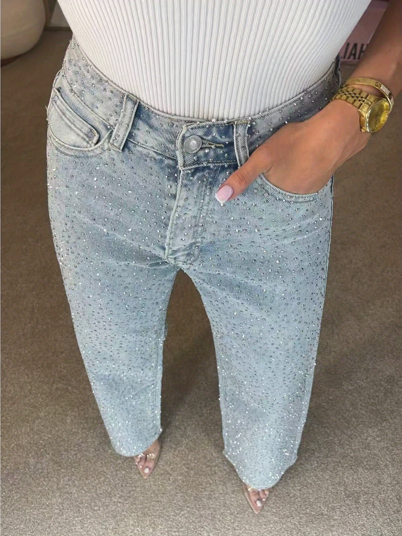 bling jeans sold on Temu United States