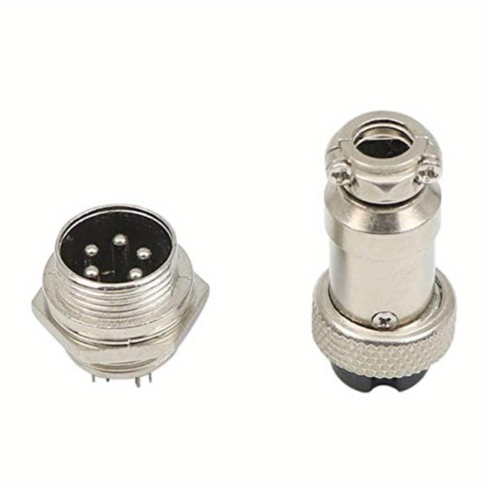 5 juegos de 16mm 5 pines conector de cable de aviación hembra/ - conectores de de metal gx16, contactos de cobre duraderos para cableado automotriz e industrial, compatible con terminales de 16mm, accesorios de cableado, construcción detalles 1