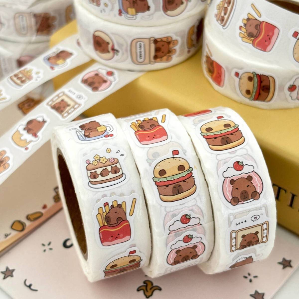 500pcs Kabibara Curl Stickers Suitable for Laptops, Scrapbooks, Phones, Skateboards, and Guitars, High Quality DIY Decorative Holiday Gift Cards Cute Stickers