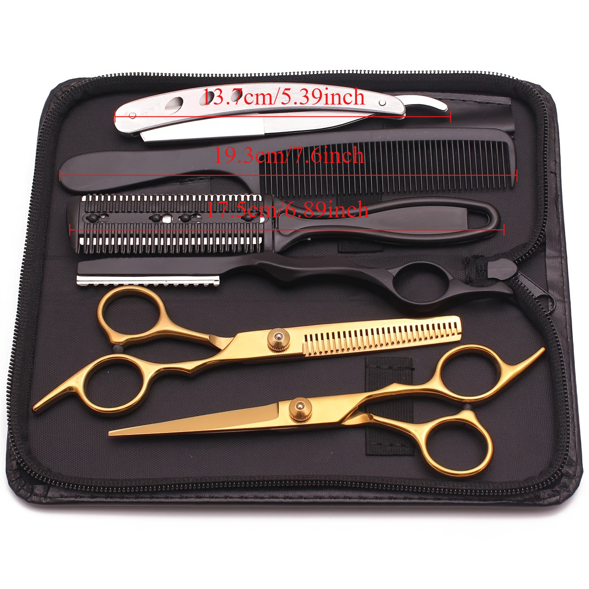 

6pcs Haircutting Set - 6" Steel, Texturizing & Thinning Shears Types, For & Use