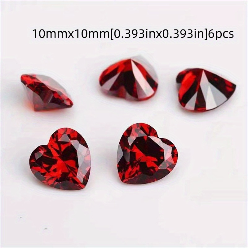 6pcs Of 10mm -shaped Garnet Loose Gemstones, Birthstone, Ideal For Making Rings, Pendants, Earrings, , And Accent Stones. An For Holiday Gifts Such As Christmas And Birthdays