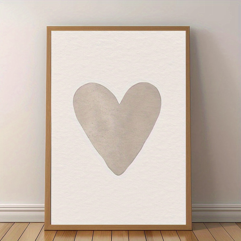 E-shop 2D-Flach, . vertikales herzförmiges Leinwand-Wandkunst-Poster – Minimalistisch, böhmisch, geeignet für Valentinstagsgeschenk, moderne