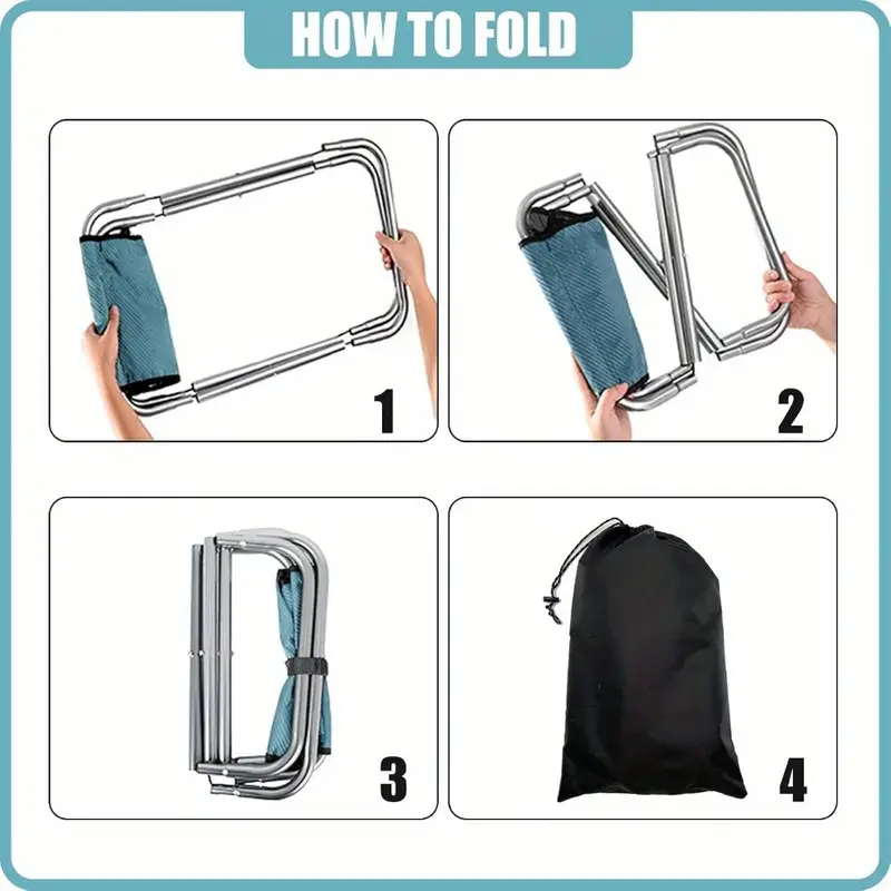 lightweight aluminum alloy folding stool 16 tall portable durable with carry bag for camping hiking bbqs outdoor activities Product details 1
