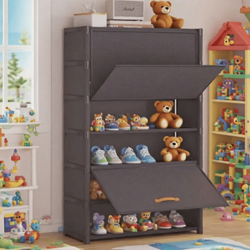 Large-capacity Heavy-duty Metal Shoe Rack, Holds 15-27 Pairs of Shoes, Foldable Dust-proof Sneaker Cabinet with Transparent Viewing Window and Non-slip Base