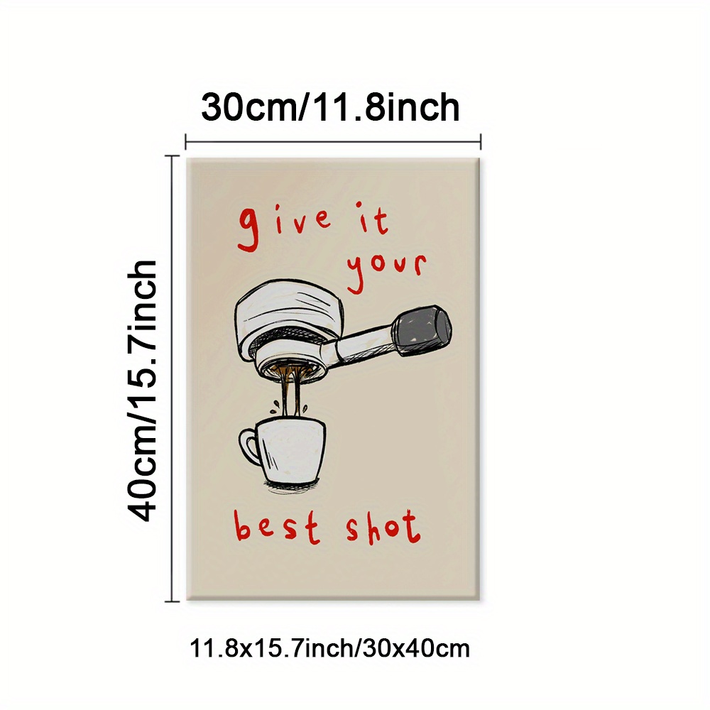 TEMU 2d Flat, 2d Flat, 1pc Framed Wall Art Featuring An Espresso Maker, Including Coffee-themed Paintings, Modern Art Prints, And Minimalist Canvas