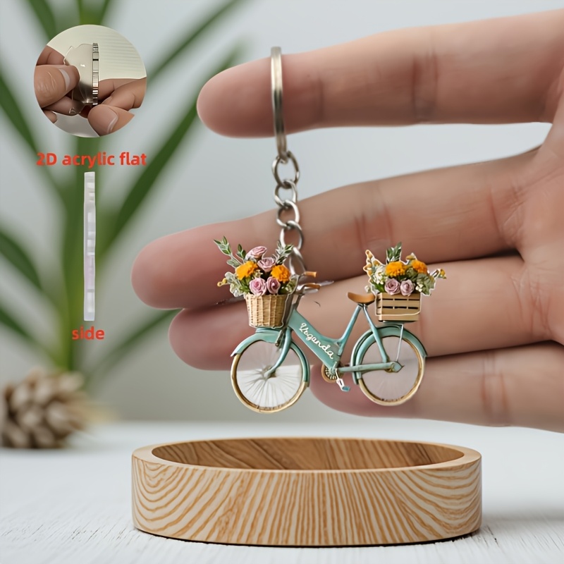 TEMU 2d Flat Plane Suitable For Backpack Decoration, Practical And Aesthetic Bike Acrylic Keychain, Key Chain, Car Key Chain, Backpack Wallet Key