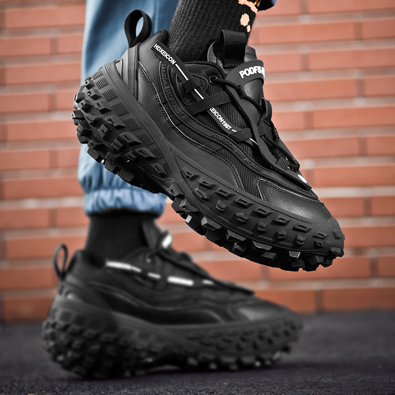Dark Style Casual Shoes, Tire Tread Sole Height-Increasing Shoes, Street Cool All-Match Outdoor Sports Shoes