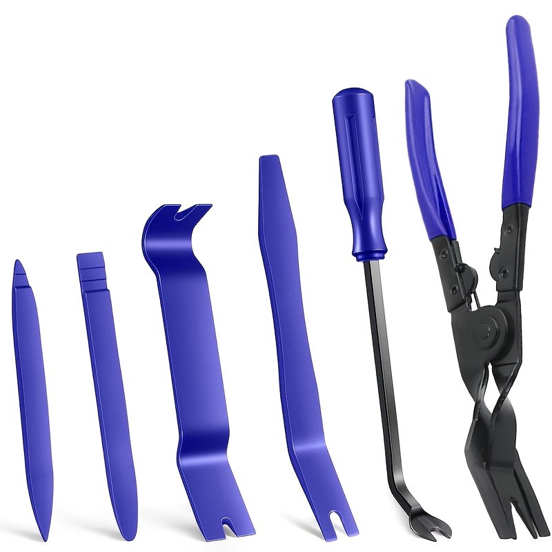Image of 6pcs Plastic Car Interior Trim Removal Tool Set | Pry Tool Kit, Automotive Interior Tools, Fastener Removal Tool, Car Door Panel Clip Tool, Battery Not Included