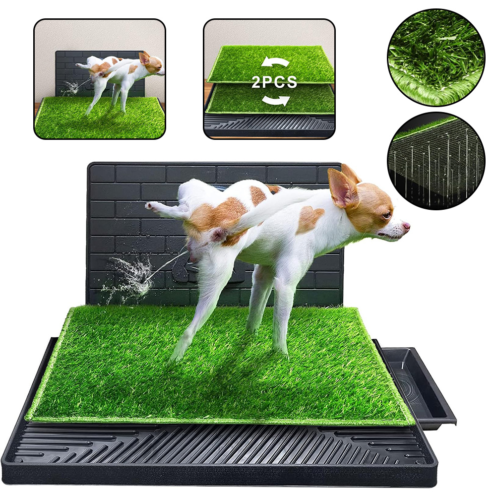 Image of Indoor/outdoor Dog Potty, Grass Pee Pad For Dogs, Artificial Three-layer Grass Mat, Suitable For Small Dogs And Pets To Use A Toilet Training Mat