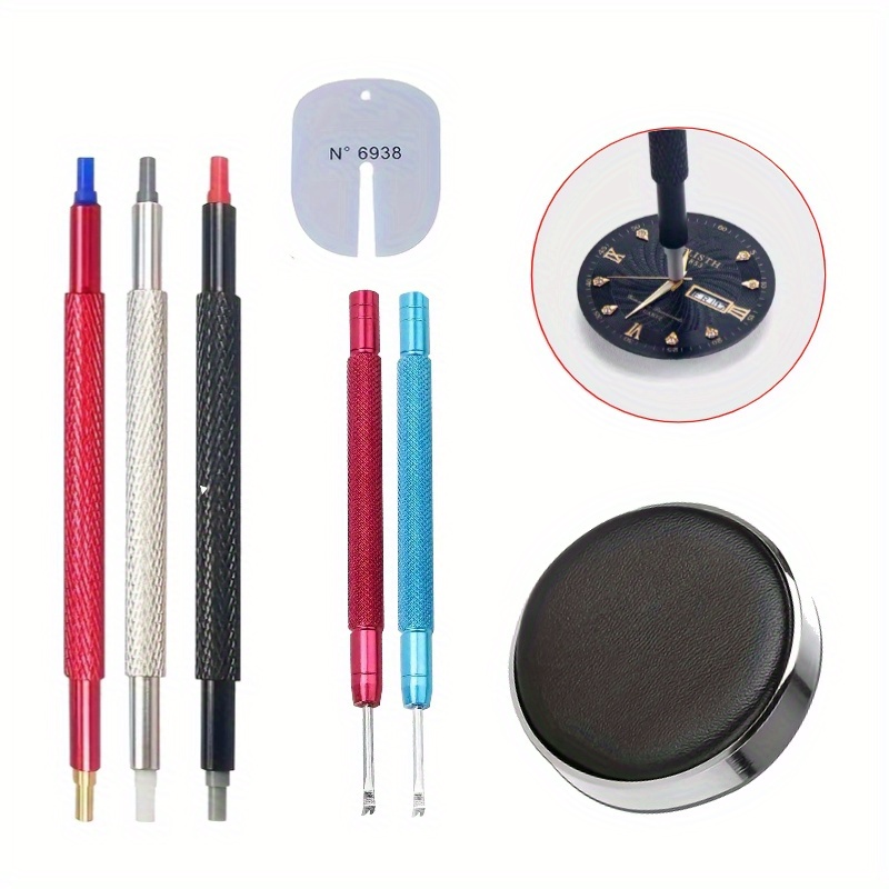 TEMU 7pcs/seat Watch Repair Kits Including Watch Repair Pads, Needle Removal Pads, Needle Lifting Pads, And Watch Pointer Removers 3pcs Tools For
