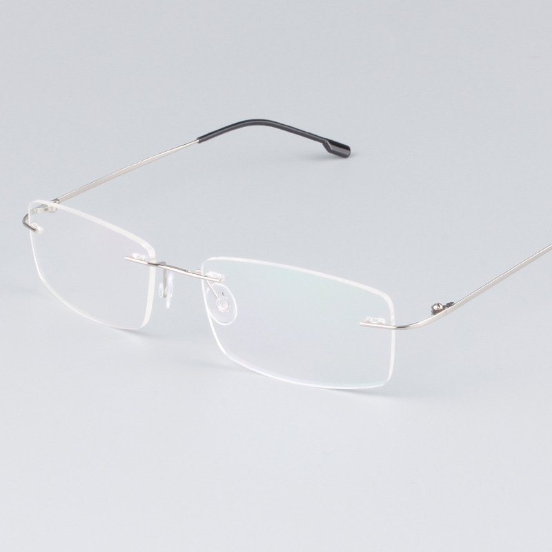 Men's Collapsible Eyeglass Frame Without A Rim, Made Of Titanium Alloy With Design