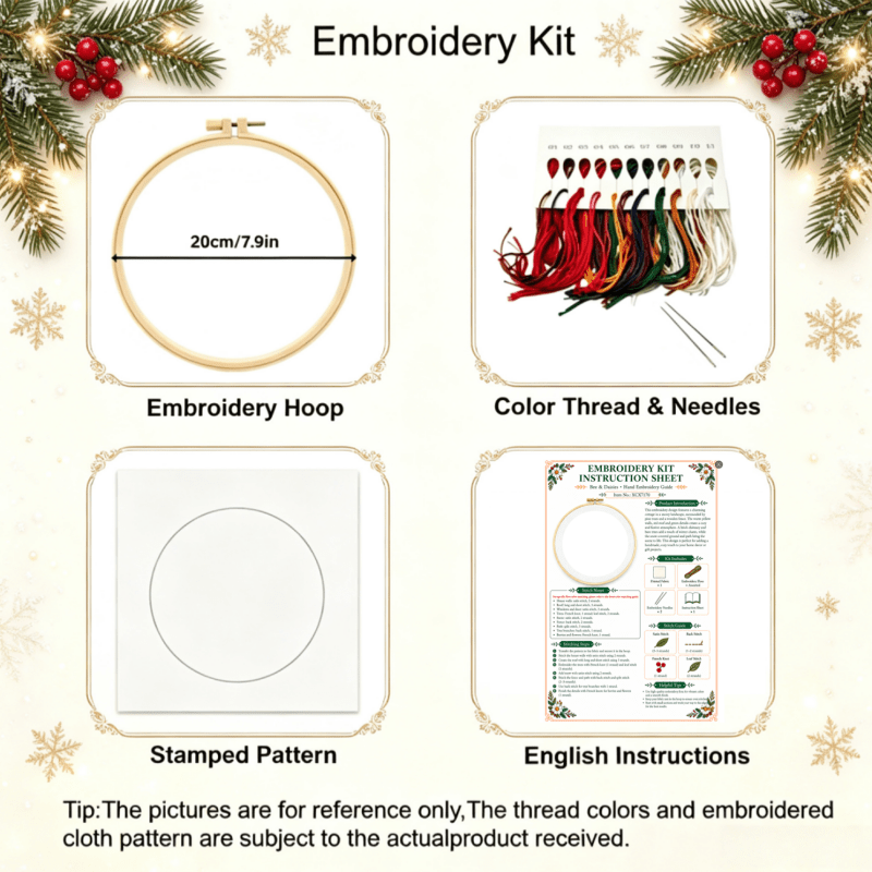 Complete DIY Hand Embroidery Kit with Spider Web Pattern