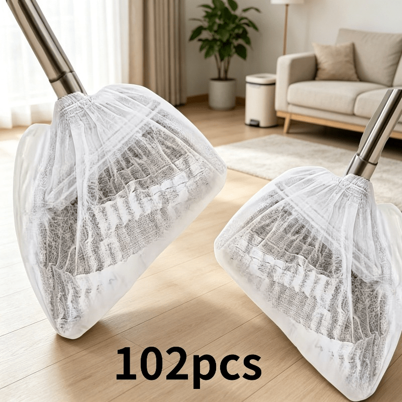 TEMU 102 Disposable Broom Covers, Preventing Hair And Dust From Adhering, Reusable Cleaning Cloths For Household Use, Suitable For Living Rooms,