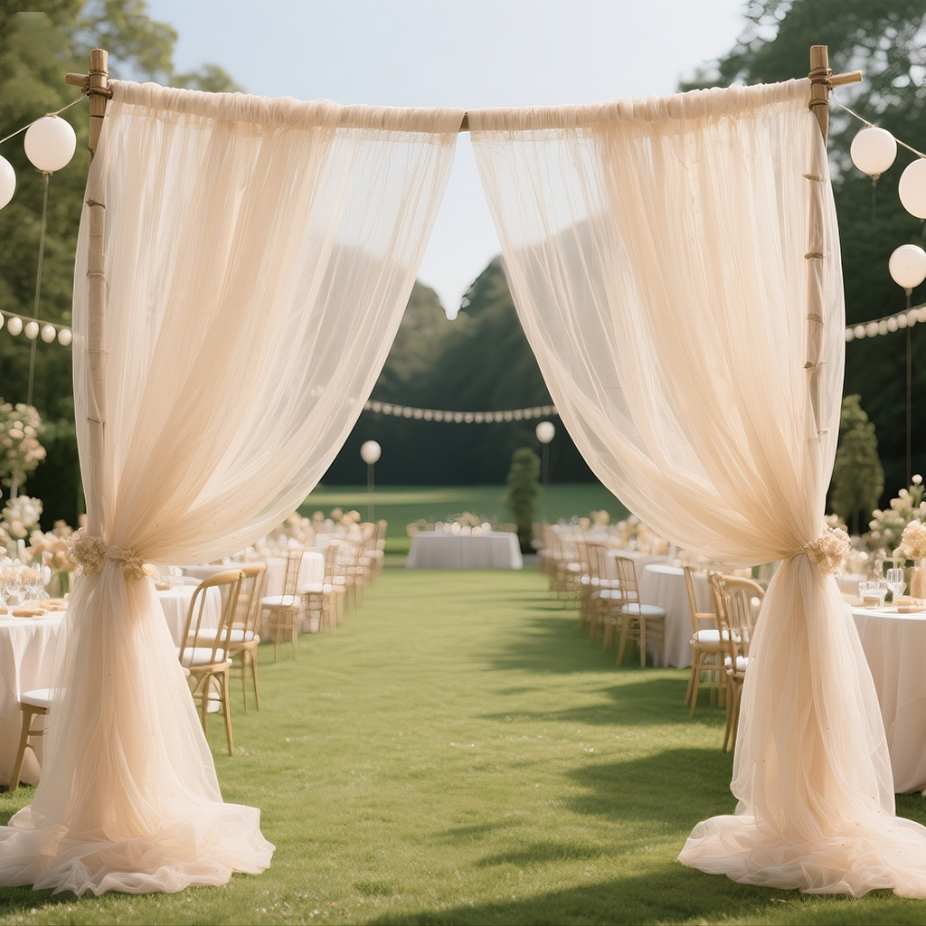 TEMU Luxurious Backdrop Scenery Curtain, Soft Polyester Mesh Fabric - Suitable For Themed Parties, Graduation Ceremonies, Bachelorette Parties,