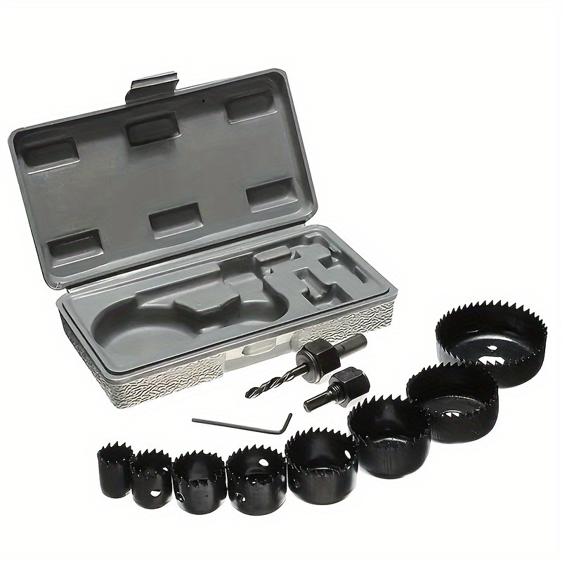 11 piezas, Kit de Sierra Copo en Acero al Carbono con Múltiples Tamaños - Juego para Taladro y Cortar Madera/Metalico Plástica sin Necesidad del Agua, No./22pcs o 33pieza