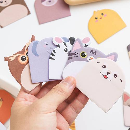 240pcs lovely animal shaped blank sticky notes note cards note paper memo pad 20pcs book 12 books