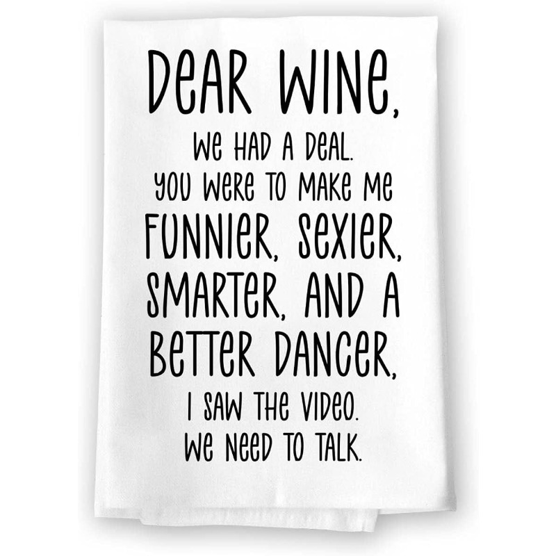 TEMU Funny & "dear " - 18x26 Inch, Absorbent Kitchen Hand Towel, Perfect Gift For Lovers, Humorous Design With Sarcastic Message, Soft Polyester Material, Machine Washable