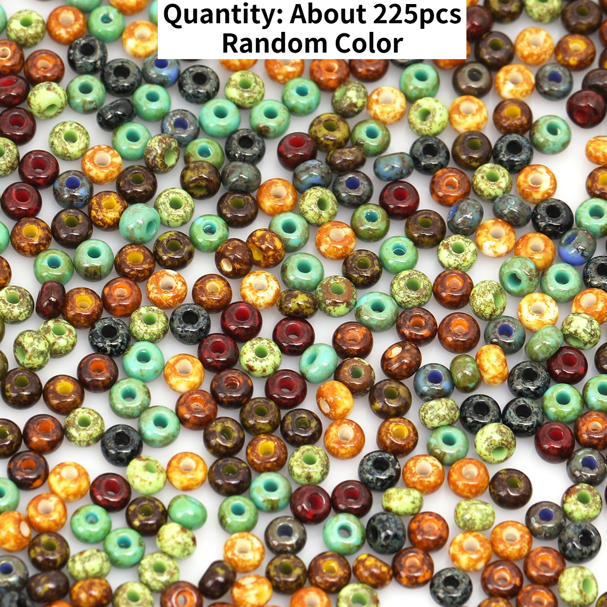 TEMU Perles de verre vintage plates 2D, 225 pièces, adaptées à la fabrication de bijoux DIY - Perles d'espacement rondelles plates de 0,4 cm avec