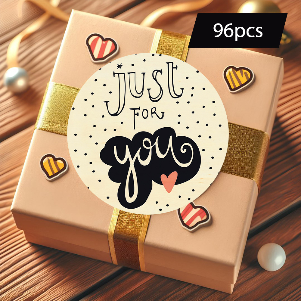 TEMU 96 stuks "Speciaal voor Jou" Ronde Stickers, met Stippen & Hartjes, Stijl, Ideaal voor Cadeaus, Journal Decoratie, Cadeauverzegeling, enz