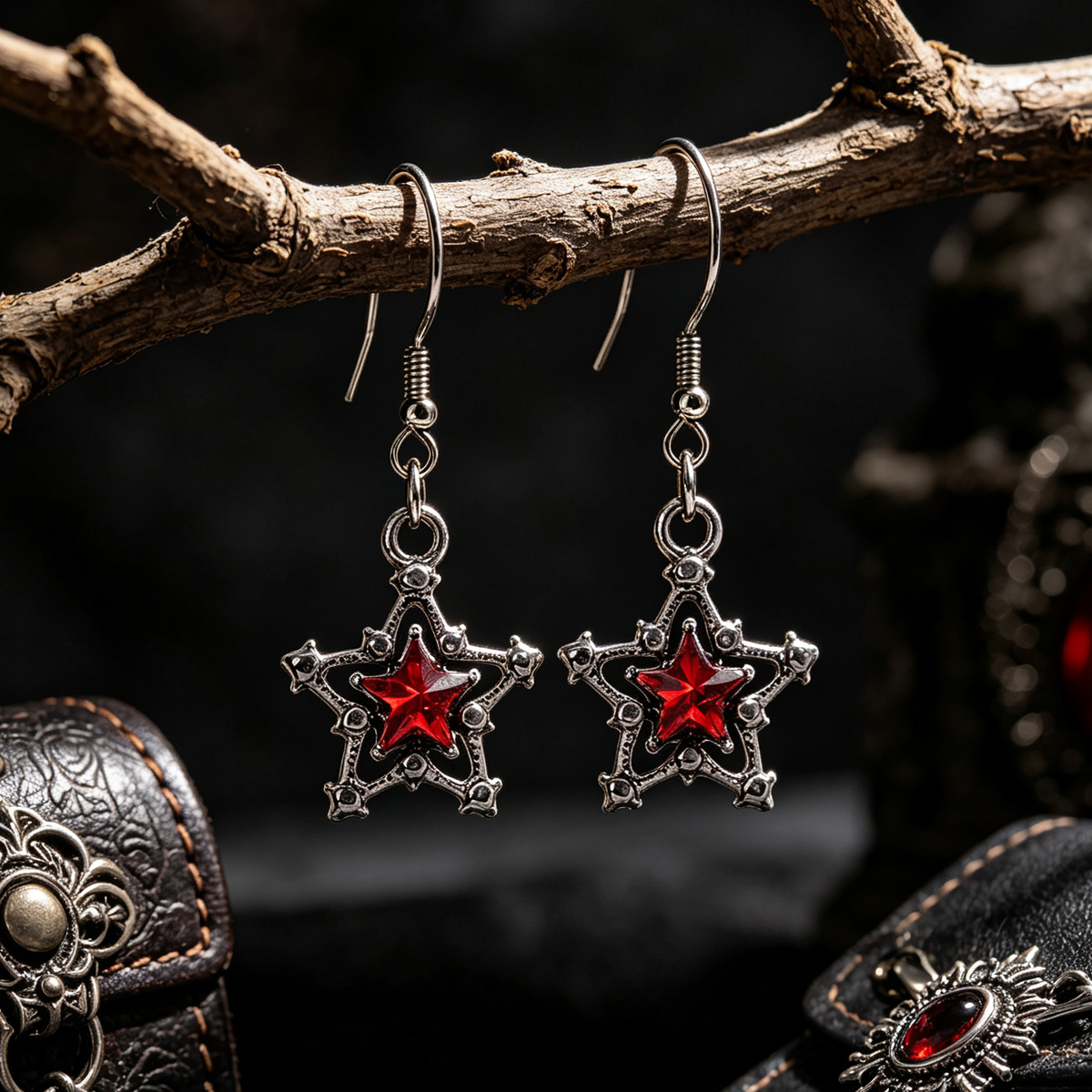 TEMU 1 Paire de Boucles d'Oreilles Étoile Épine pour Femmes, Bijoux Gothiques Punk pour Femme, Parfaits pour , Idéales pour les , Spectacles et ,