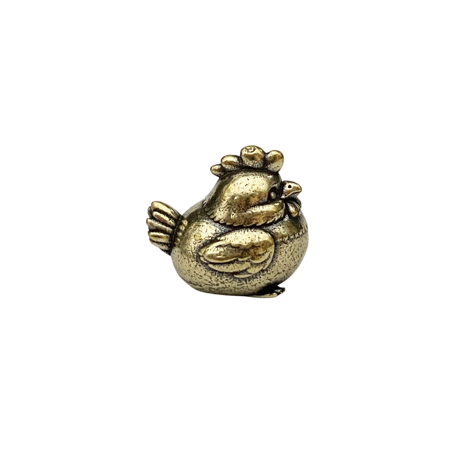 TEMU Solid Brass Figurine, Vintage Metal Carved Craft, Desktop Bookshelf Christmas Decoration, Home Décor Collectible Ornament