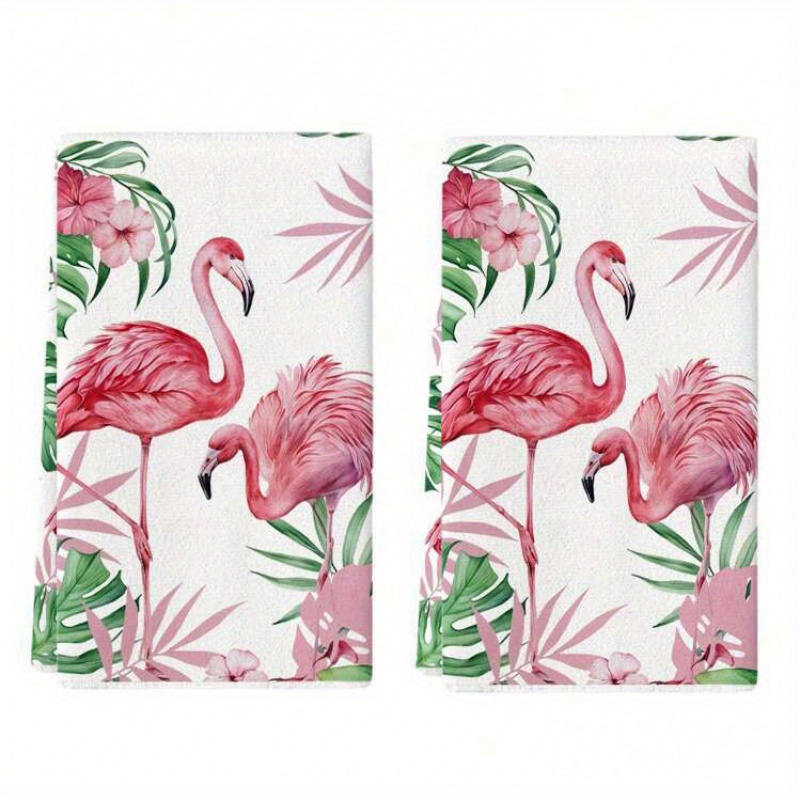 TEMU 2pcs Kitchen Towels, Tropical Floral Palm Leaf Farmhouse Napkins, Kitchen Dish Towels, Bathroom, Tea Towels, Kitchen Drying Napkins For Kitchen