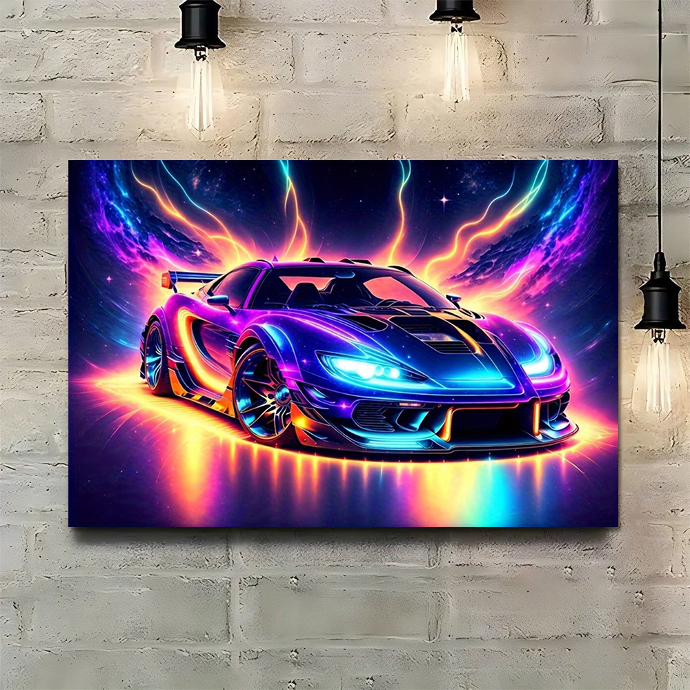 E-shop 2D Flach, 2D Flach, . Leinwandbild, Cooles Sportwagen Design, Perfektes Geschenk, Lustiges Rahmenloses Zuhause Schlafzimmer Küche Wohnzimmer