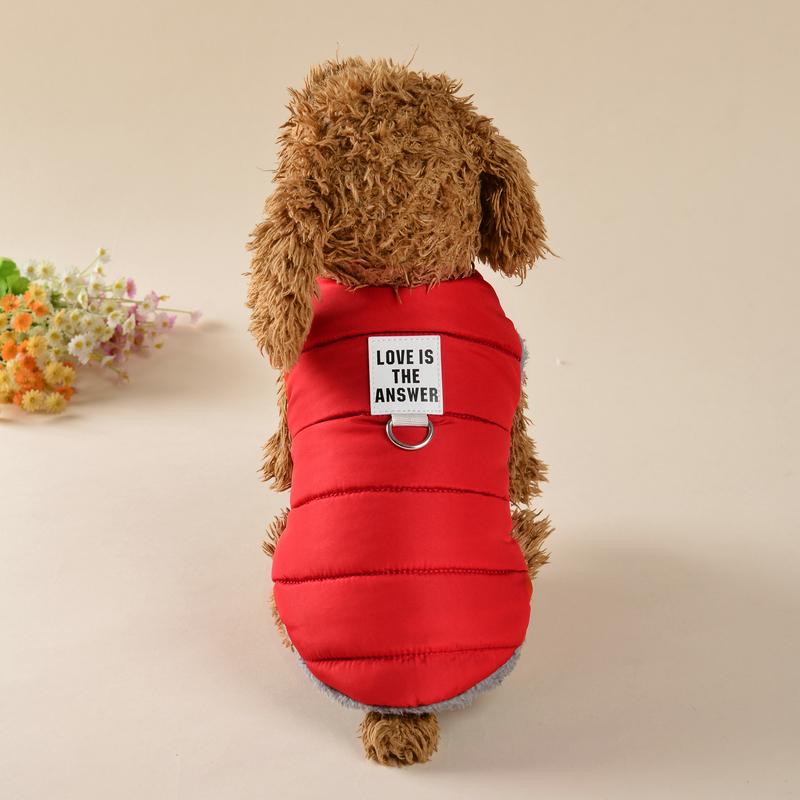 TEMU Winter Dog Jacket Candy Color Pet Clothes