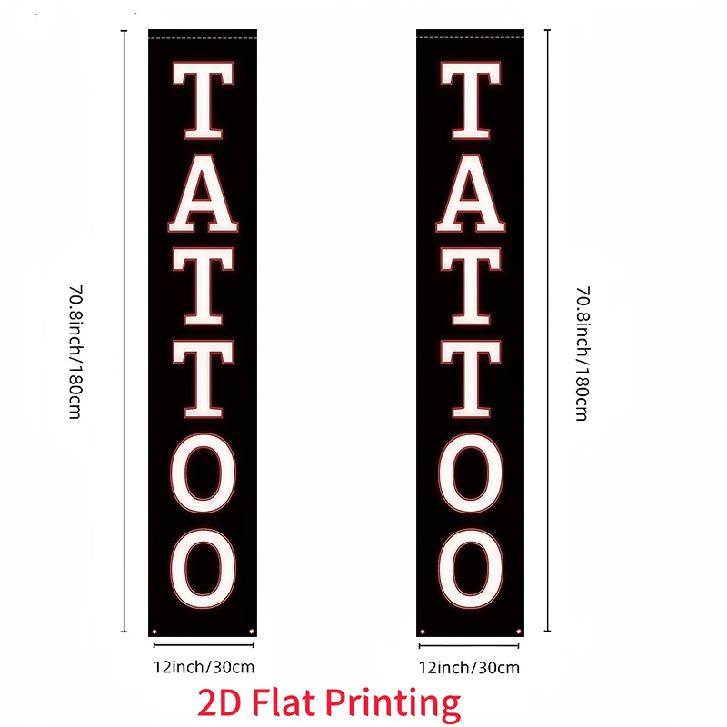 TEMU 2D Plat - 2D Plat 2pcs, Logo Tatouage, Rideau de Porte, Décoration de Bannière, Convient pour la Décoration Publicitaire Commerciale, Fond