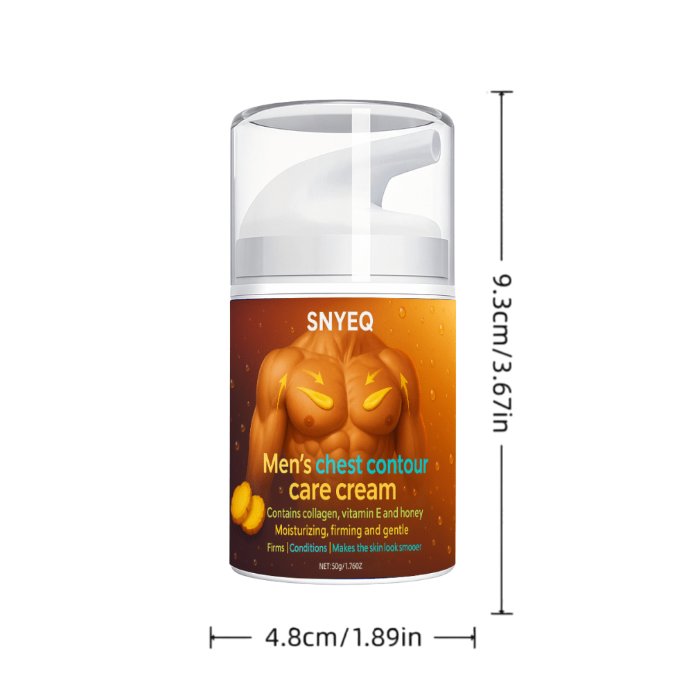 50g Men's Chest Contour Massage Cream with Vitamin E, Collagen & Honey - Natural Firming & Lifting Gel for Pectoral, Sensitive Beige, Toning, Quick-Absorbing Moisturizer, Male Breast Lift & (All Beige Types) - Image 5