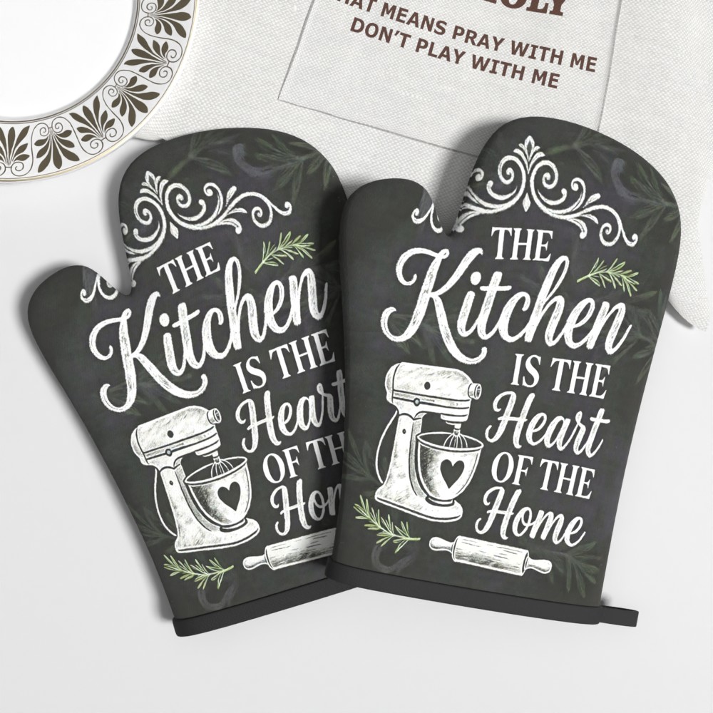 2pcs 10..7in Oven Mitts, Good Heat Insulation And Non-slip Performance For Decoration, Daily Kitchen Cooking, Grilling, Baking, Holiday Gifting, Party, Carnival, Family Gatherings, Camping Ql