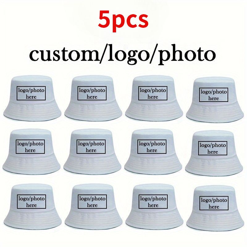 TEMU Juego de 5 sombreros de pescador personalizables para hombre, de cara - con estampado tropical, 100% poliéster, lavables a máquina, para playa,