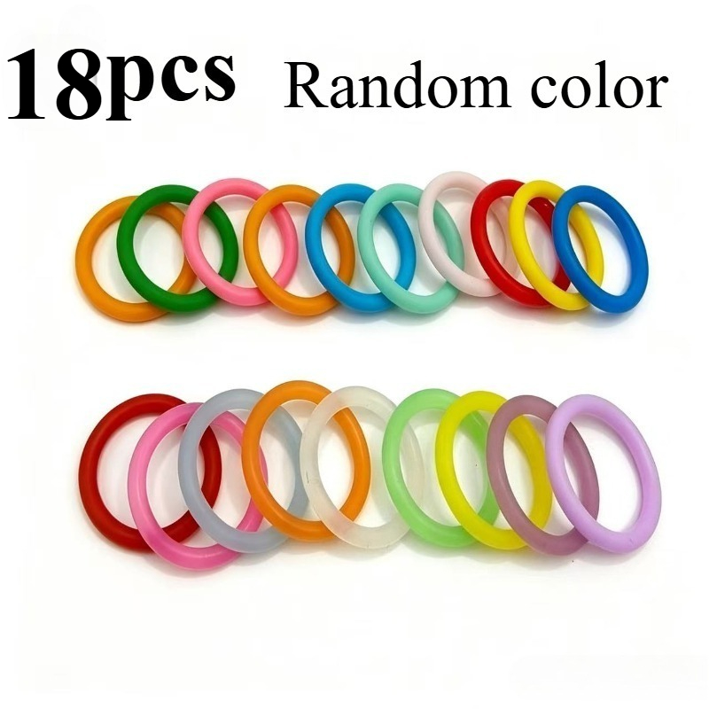 TEMU 18pcs Random Keychain O-ring Colored Ring Anti-slip Fixed Ring Halloween Decorations Christmas Decorations
