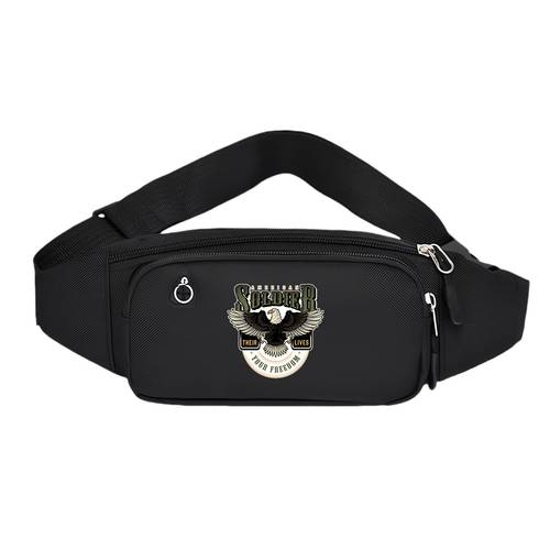 item picture 1pc american soldier pouch sports fitness waist bag for men and women lightweight elastic belt canvas outdoor morning runners