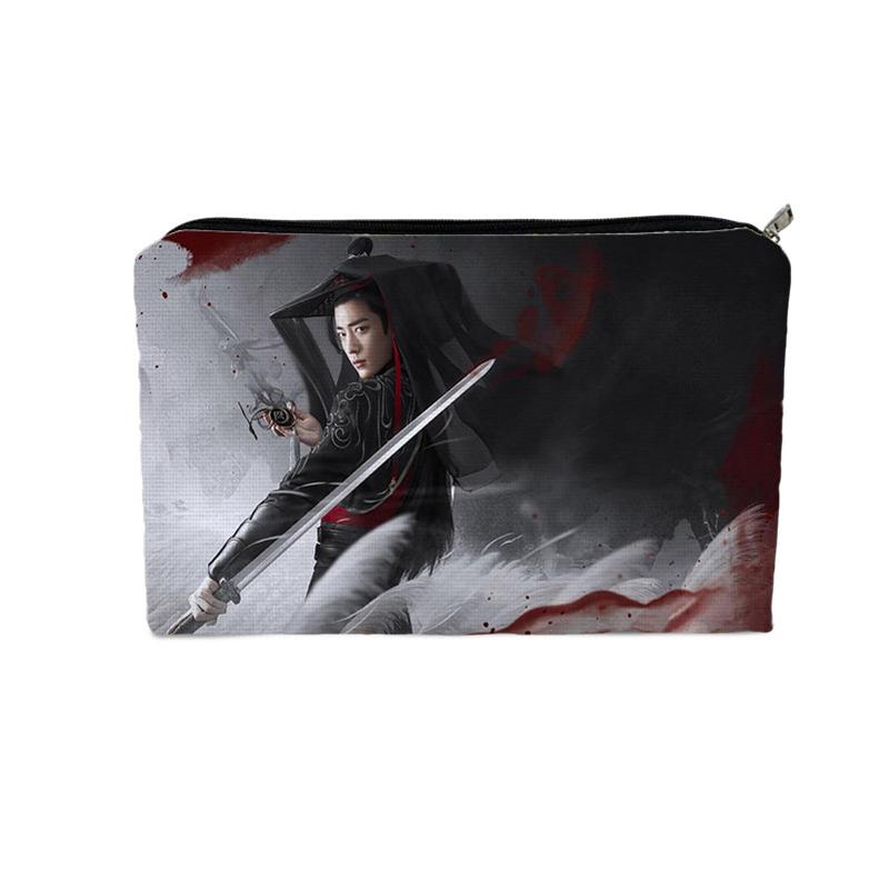 TEMU Character Themed Printed Makeup Bag, Double-sided Design, 22x15 Polyester Portable Pouch, Multifunctional Organizer For Toiletries, Cosmetics &