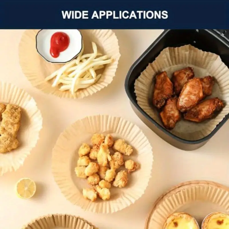 300pcs 7. 9 inch round air fryer baking paper liners nonstick parchment paper liners for 58qt airfryer microwave oven frying pan, air fryer liners, air fryer paper liners, air fryer liners disposable, disposable air fryer liners, air fryer liners non stick, kitchen essentials, cooking liners, nonstick surface, round sheets, heatresistant liners, material, baking sheets, ovensafe liners, meal preppers, home cooks Product details 5