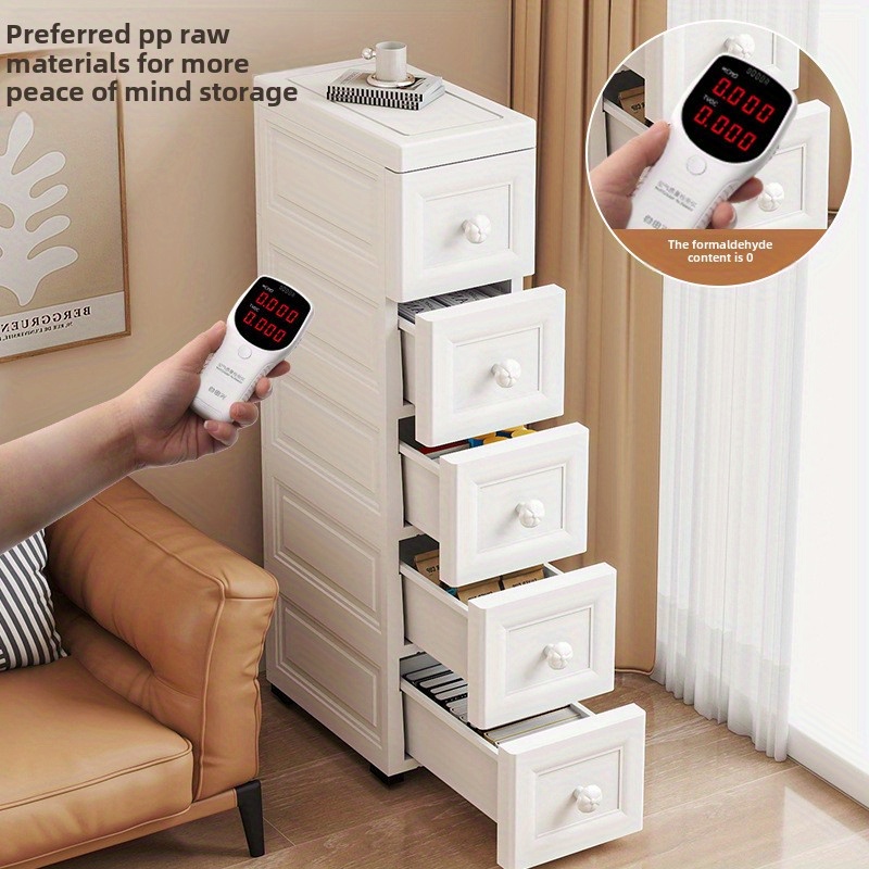 Ultradünner weißer Kosmetik-Organizer mit 4–6 Ebenen und runden Griffen – ideal für Make-up, Badzubehör und Küchenutensilien