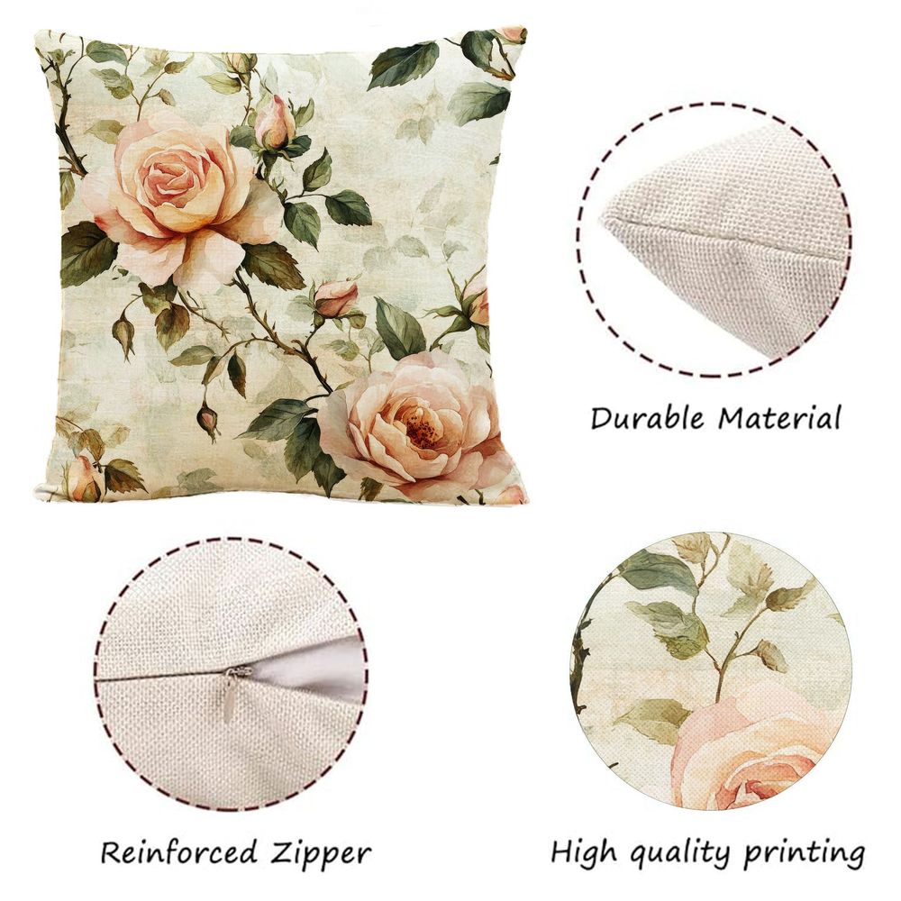 Outdoor Pillows 2pcs Set with InsertAbstract Watercolor Botanical Print Outdoor Cushion, Artistic Floral Aesthetic Design, 17.72inch Square Pillow with Insert. Versatile for Patio, Garden, or Living Room Decor. Features Durable Weather-Resistant Fab