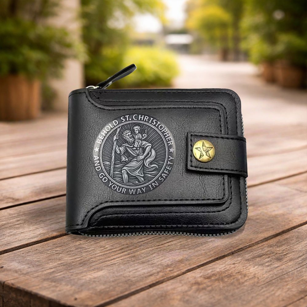 TEMU New Badge Large-capacity Durable Vintage Coin Purse With Multiple Card Slots And Zipper Closure, Suitable For Storing Cash, Keys, Id Cards, And