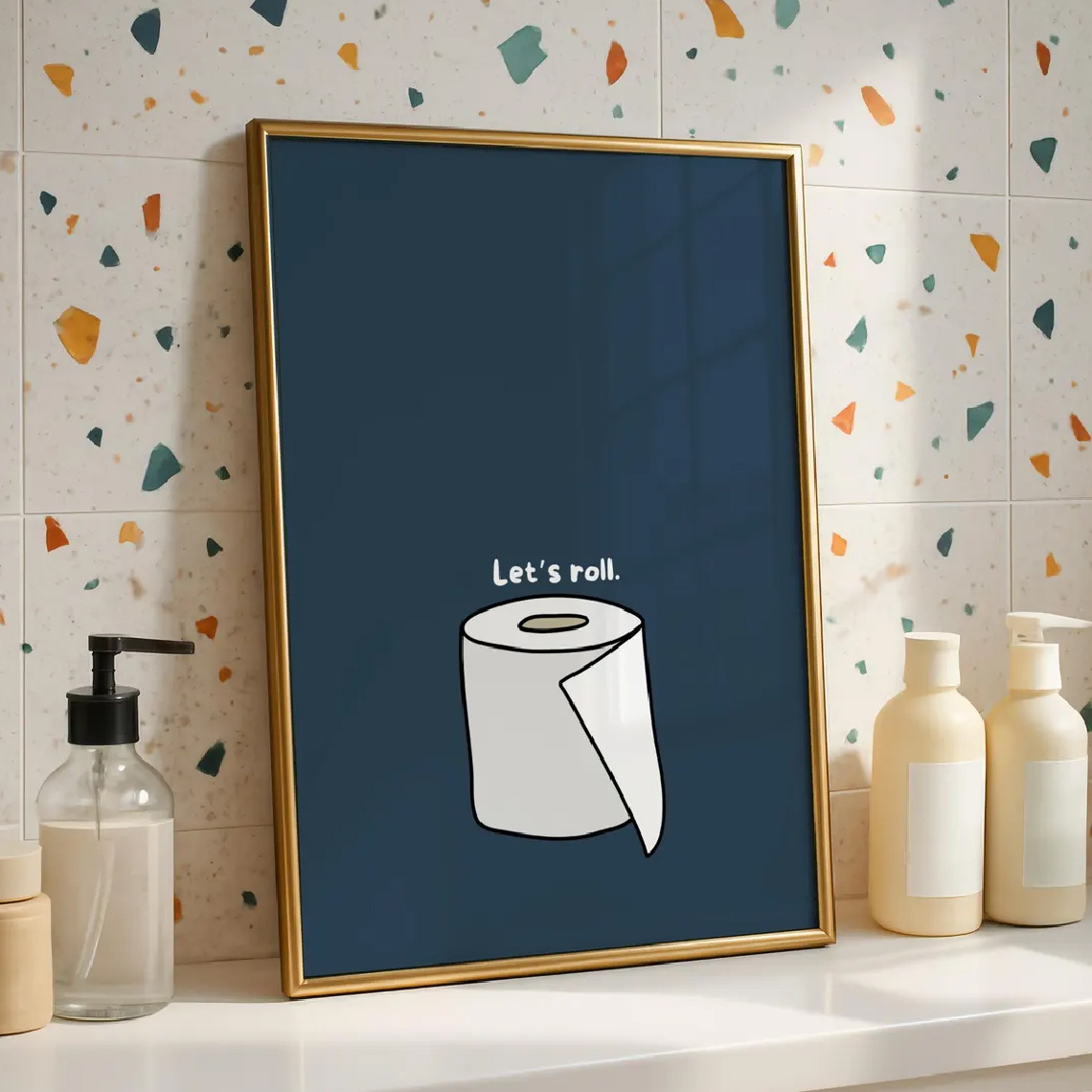 TEMU Piatto 2D, da Parete, Poster Retr簷, su Tela 'Rotolo di Carta Igienica', Stampa di Fazzoletti - Decorazione in Stile Moderno Minimalista, per la