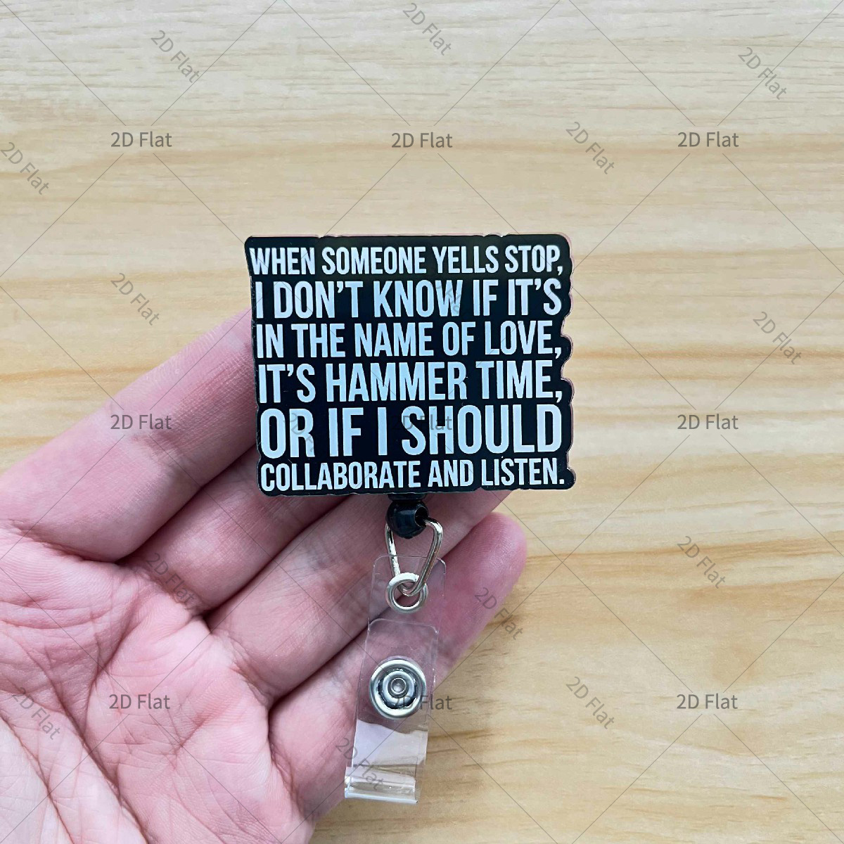 TEMU 2d 2d Retractable Id Badge Reel With Cute Design, Nurse Hospital Name Badge Holder With Office Lanyard, 1pc, Surface Features A Protective Film,