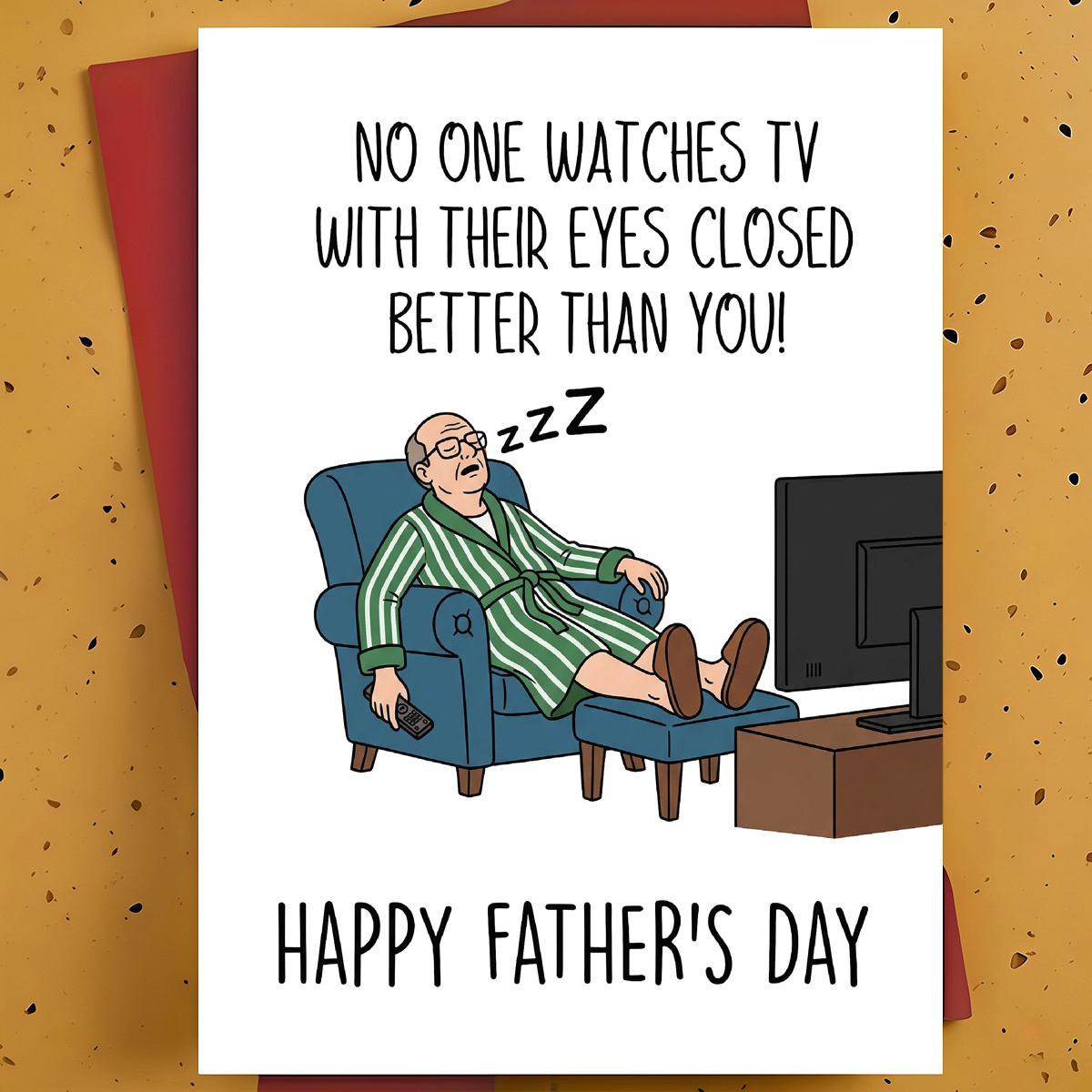 TEMU 1 Humorous Father's Day Card With Envelope, "no Watch Tv With Their Better Than You" - Perfect For Dad, Husband, New Fathers And Birthdays -