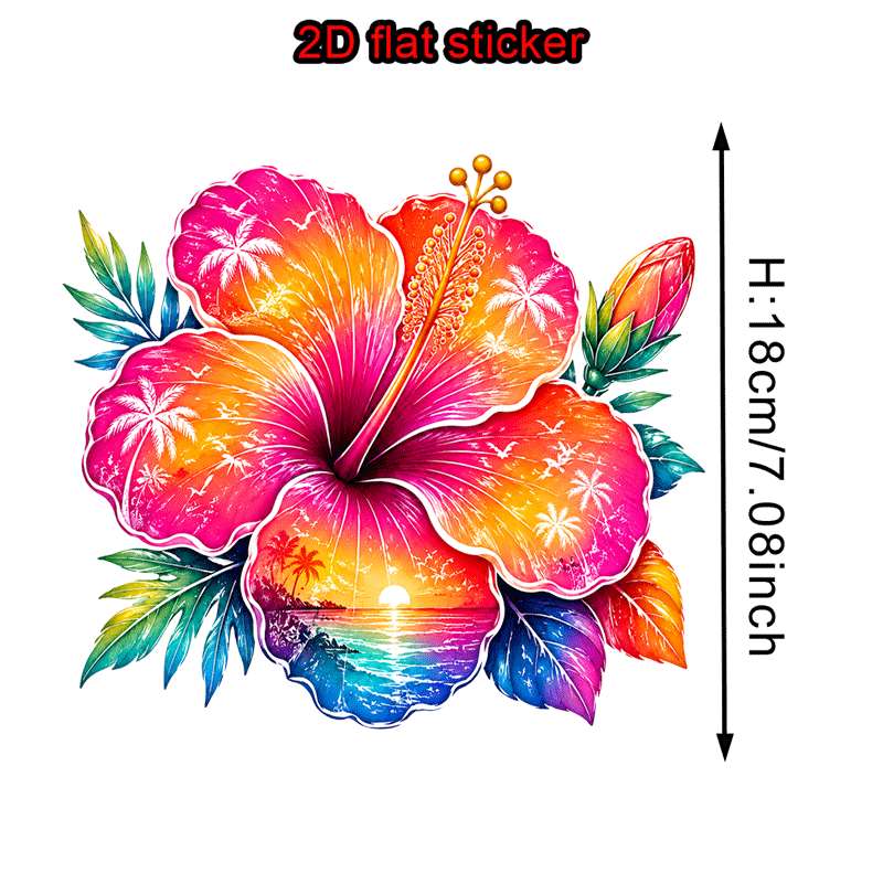 TEMU 3pcs Stickers Transfert Chaud Motif Hibiscus Tropical, Idéal pour T-Shirts, Sweat-shirts, Jeans et Coussins, Durables et Lavables, Parfait pour