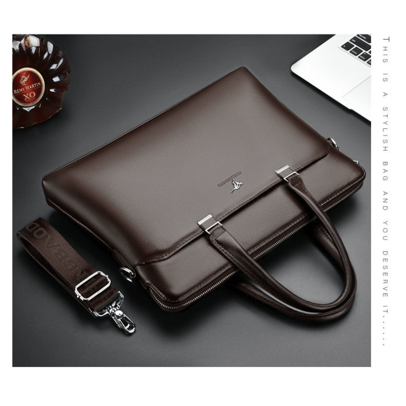 Men's Large Capacity PU Leather Briefcase for Work