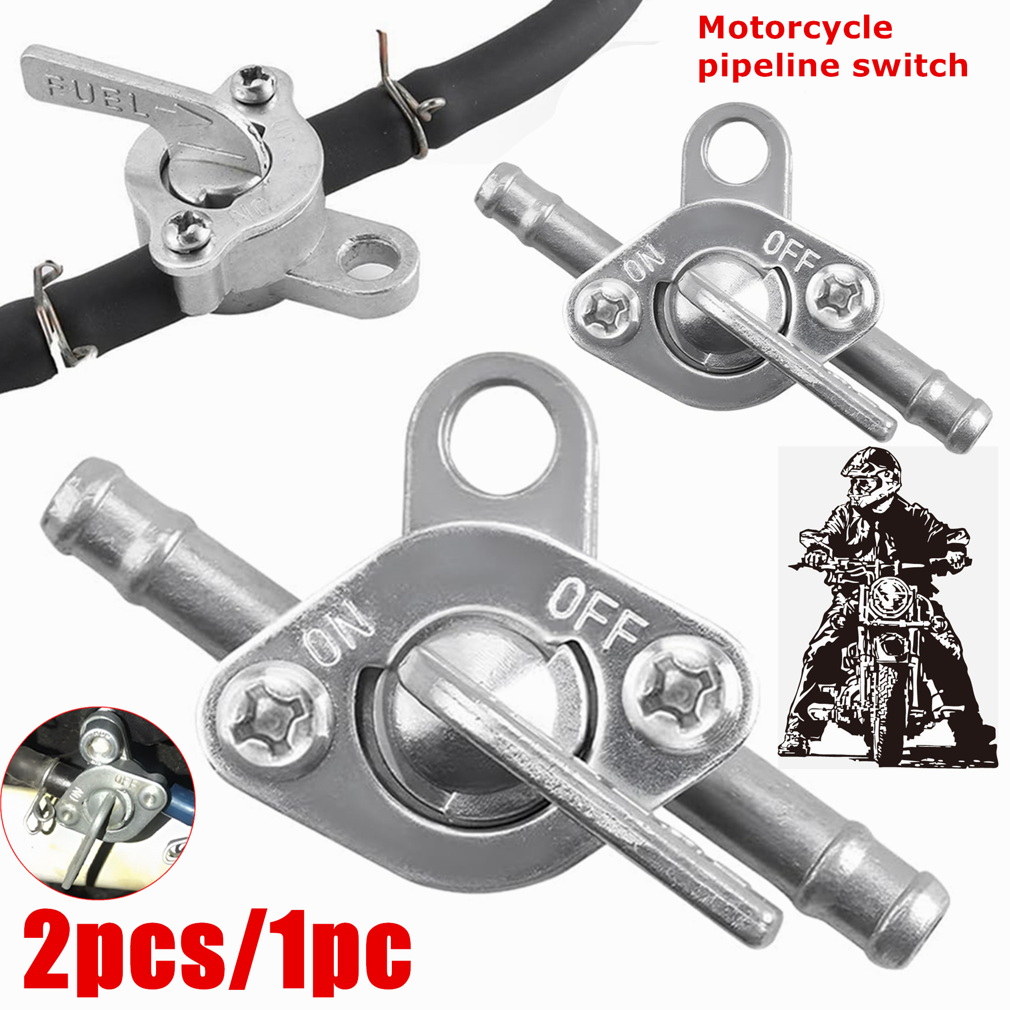 AN-4 Black Inline Shut Off Valve Tap – Fuel Oil Cut Switch For Petrol Hose Fitting