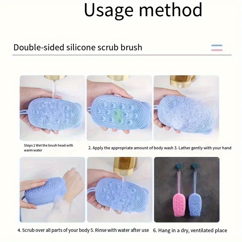 Silicone Bubble Brush Double-Sided Exfoliating Bath Scrubber