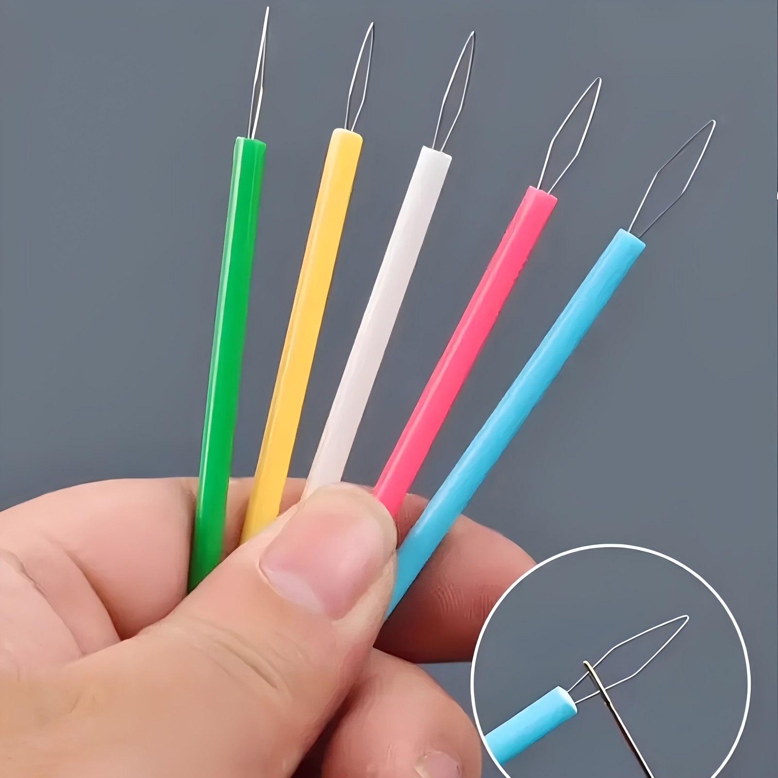 4pcs Set Random Color Colorful Plastic Threader- Cylindrical Threading Tool, Diy Sewing Accessories, Convenient Needle Threader, Suitable For Bead Weaving And Elderly Assistance